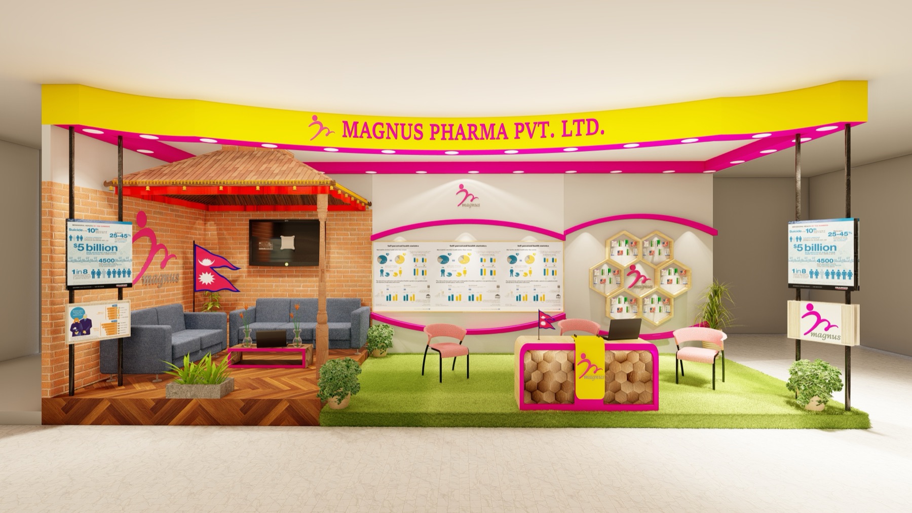 Magnus Pharma exhibition stall, commercial in Chitwan