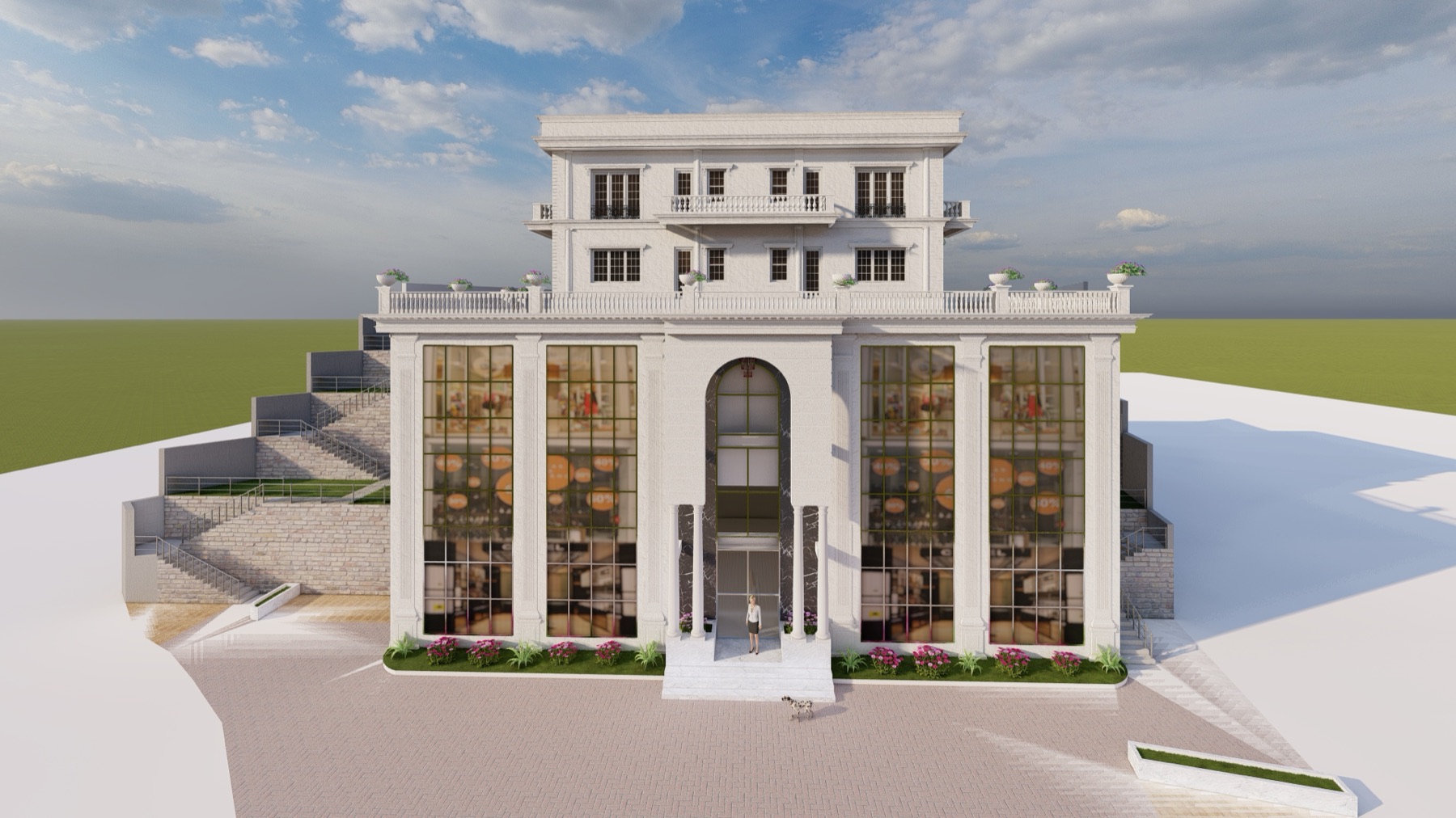 Neoclassical mixed-use building, mixed use in Tokha, Kathmandu