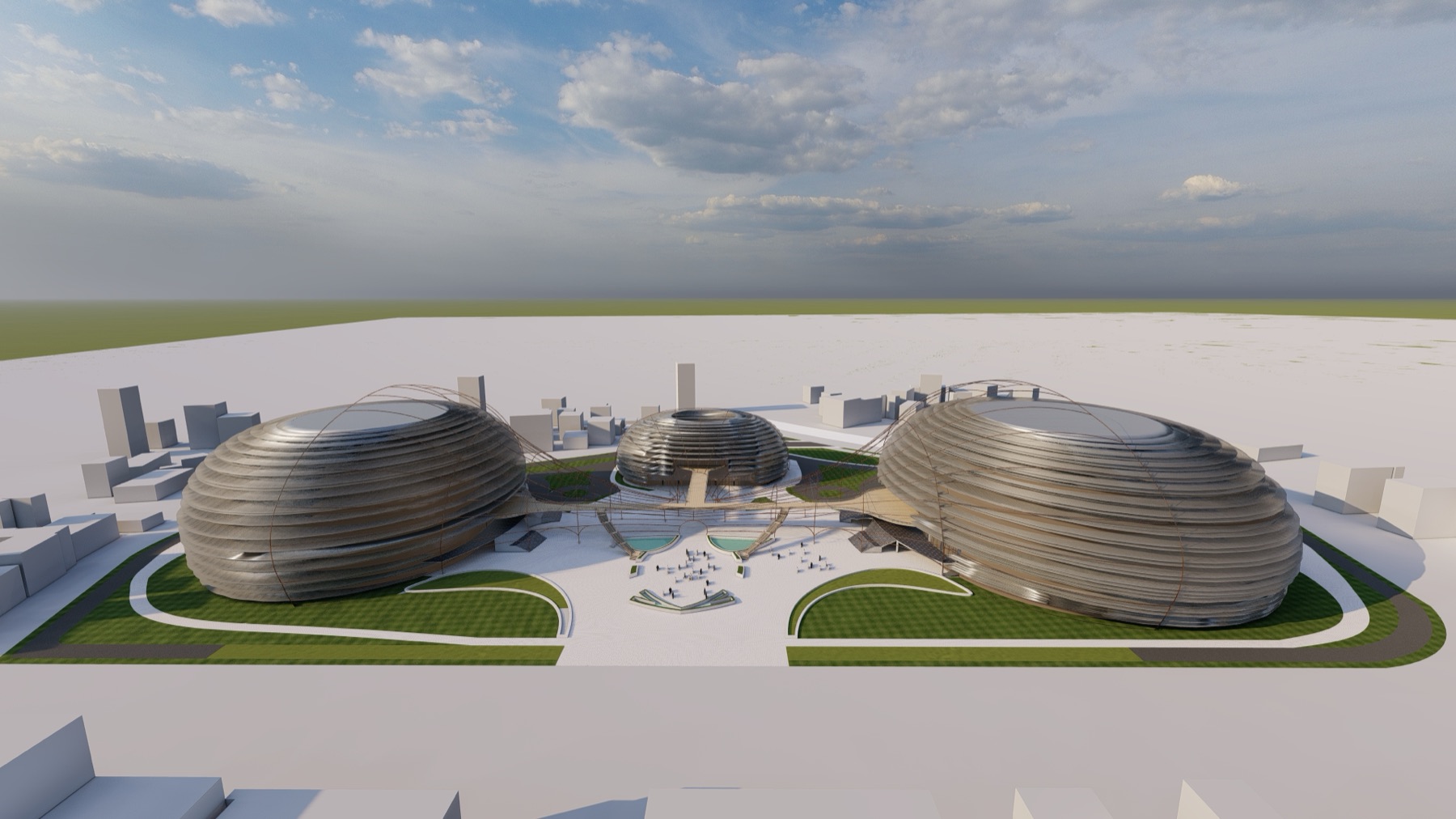Multifunctional sports arena, visualisation in Sallaghari, Bhaktapur